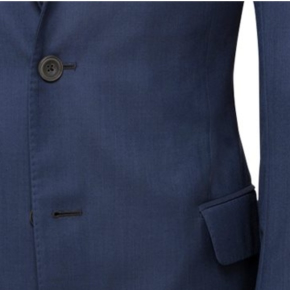 Men's J. Hilburn Super 150s Navy Blue Wool Suit.
